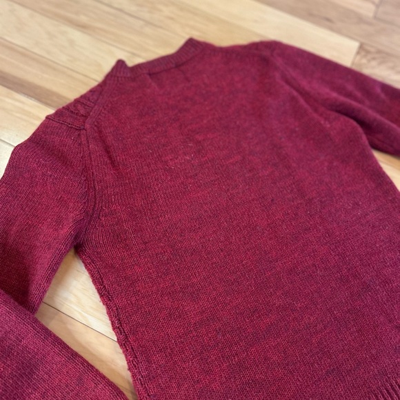 Topman Rich Red Cable Knit Wool Blend Men’s Crewneck Sweater - Picture 7 of 9